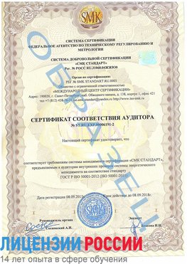 Образец сертификата соответствия аудитора №ST.RU.EXP.00006191-2 Шебекино Сертификат ISO 50001